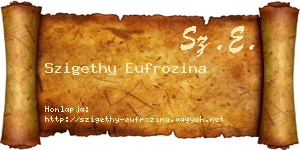 Szigethy Eufrozina névjegykártya