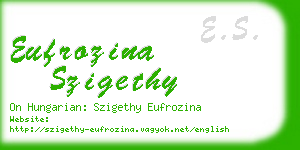 eufrozina szigethy business card